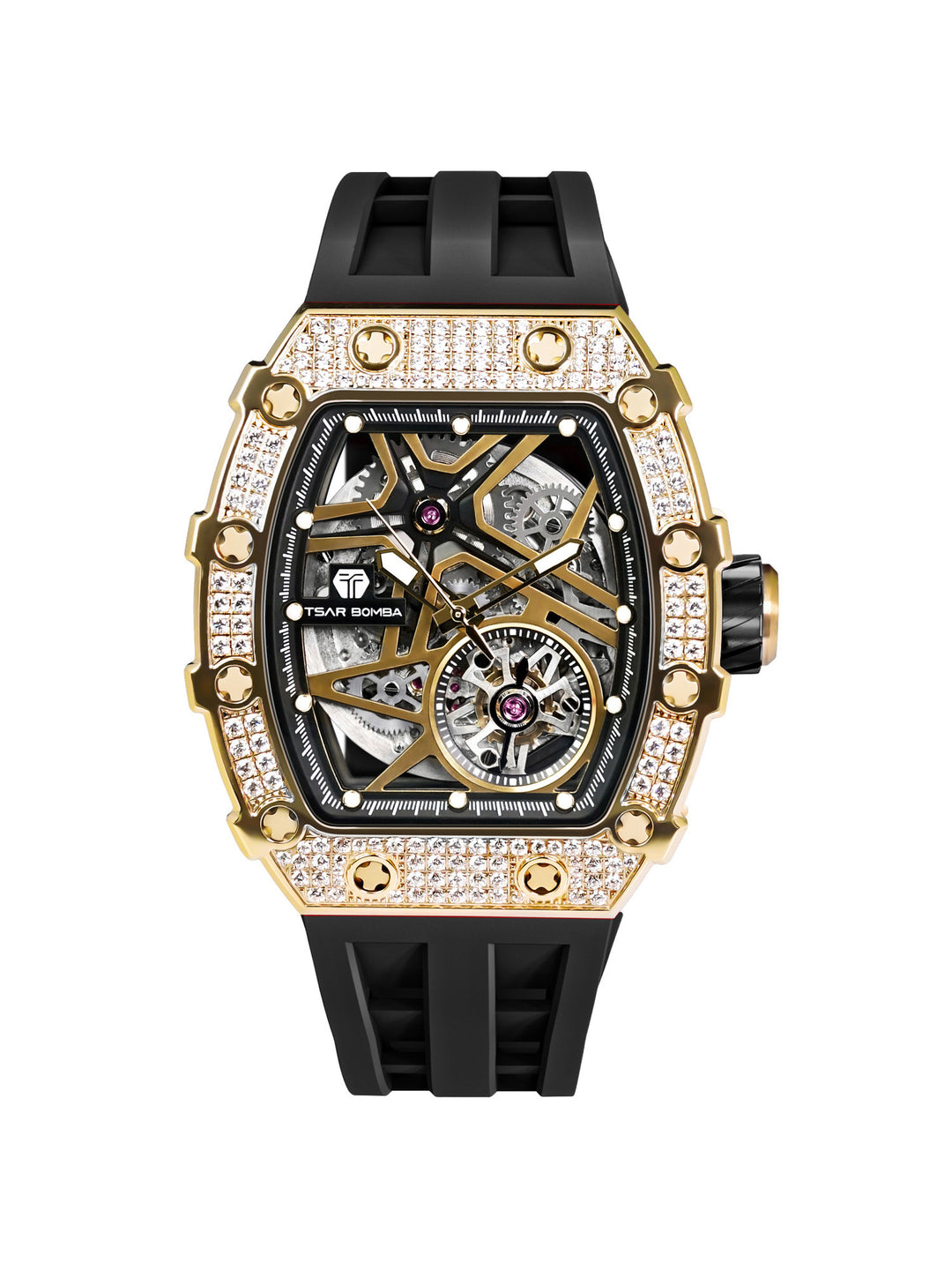 Automatic 21 Jewels Diamond Like CZ Men's Watch -  TB8209D-04