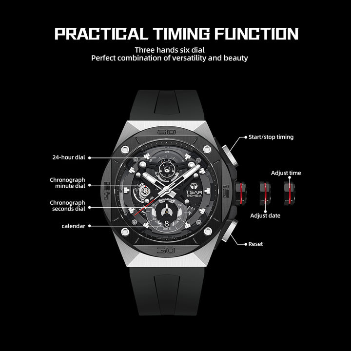 Chronograph Luminous Dial Sapphire Crystal Men's Watch -  TB8801Q-01