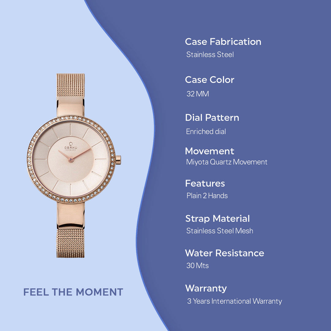 Sol Glimt Rose Quartz Women's Watch - V179LEVVMV