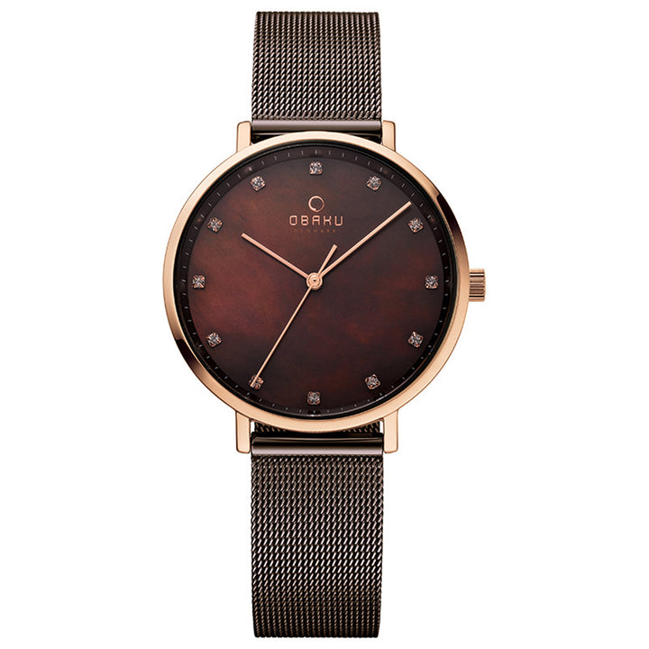 Vest Walnut Quartz MOP Women's Watch - V186LXVNMN