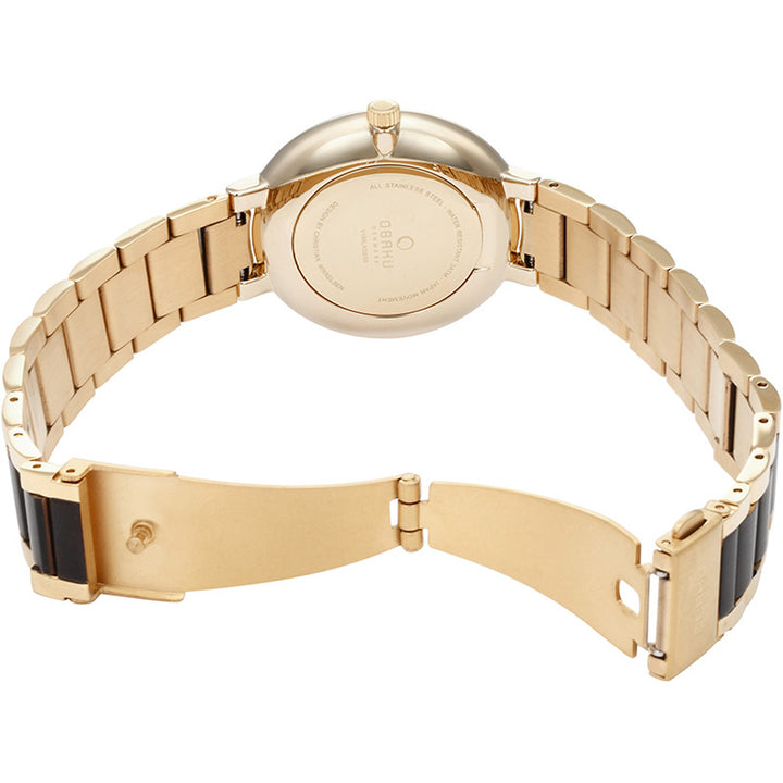 Glad Blackgold Quartz MOP Women's Watch - V189LXGBSB