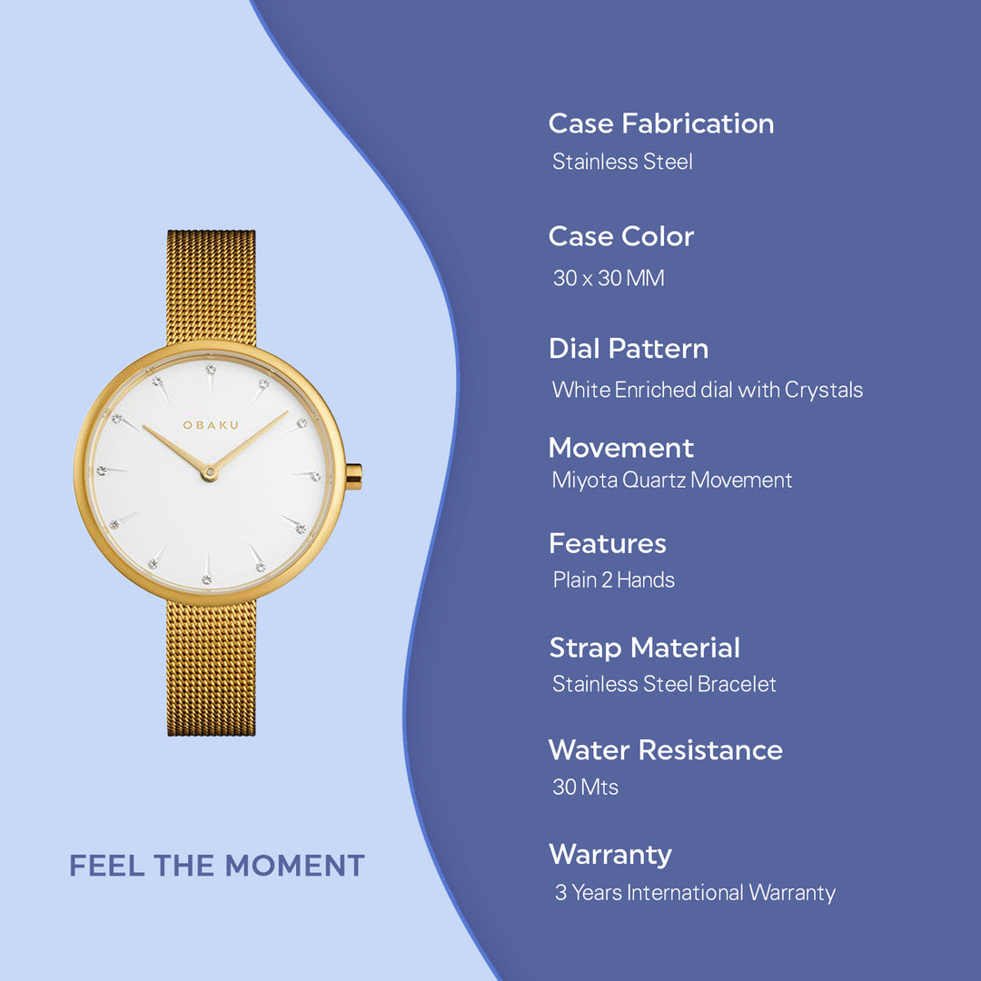 Notat-Gold Quartz Women's Watch - V233LXGIMG