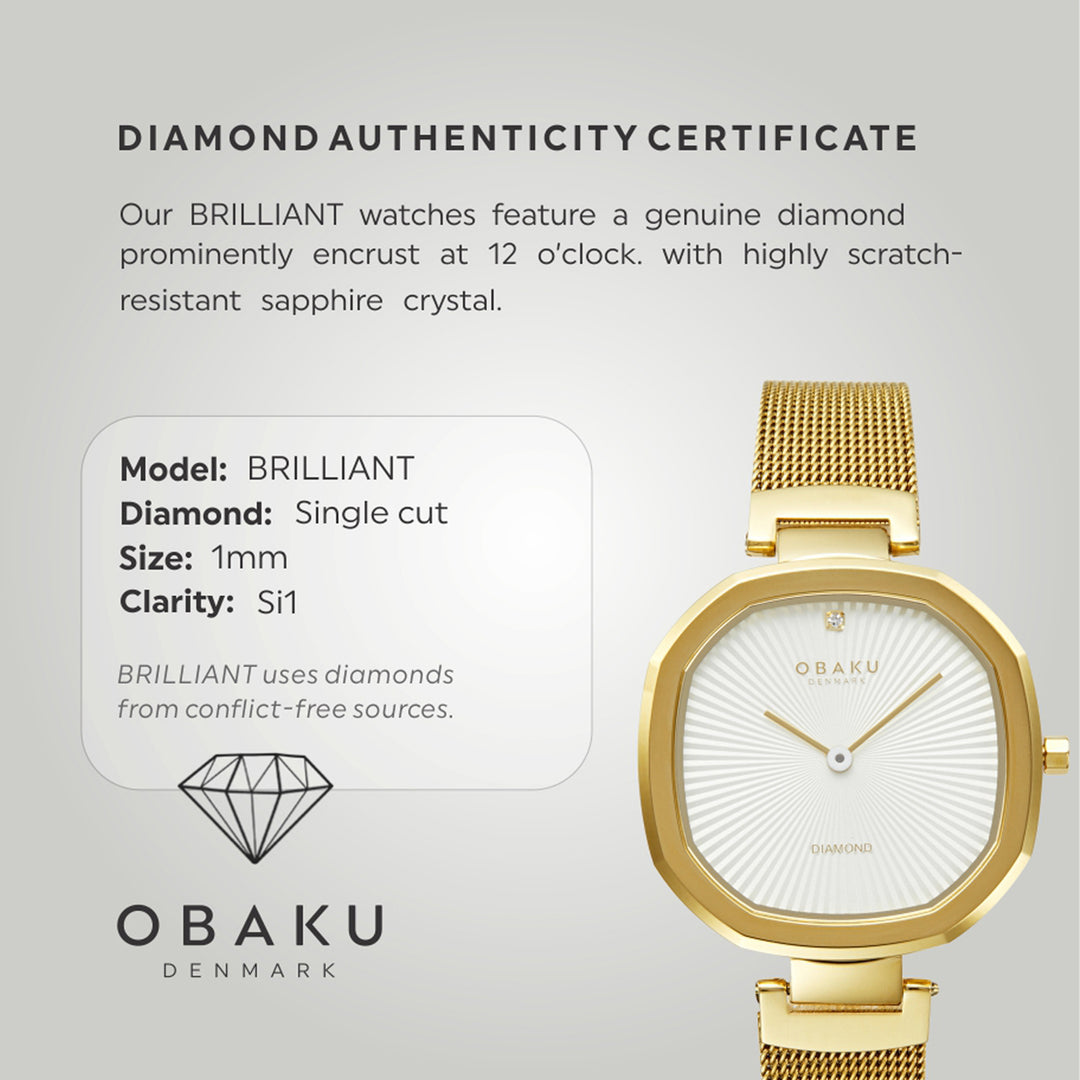 Brilliant Gold Quartz Women's Watch -  V277LXGIMG